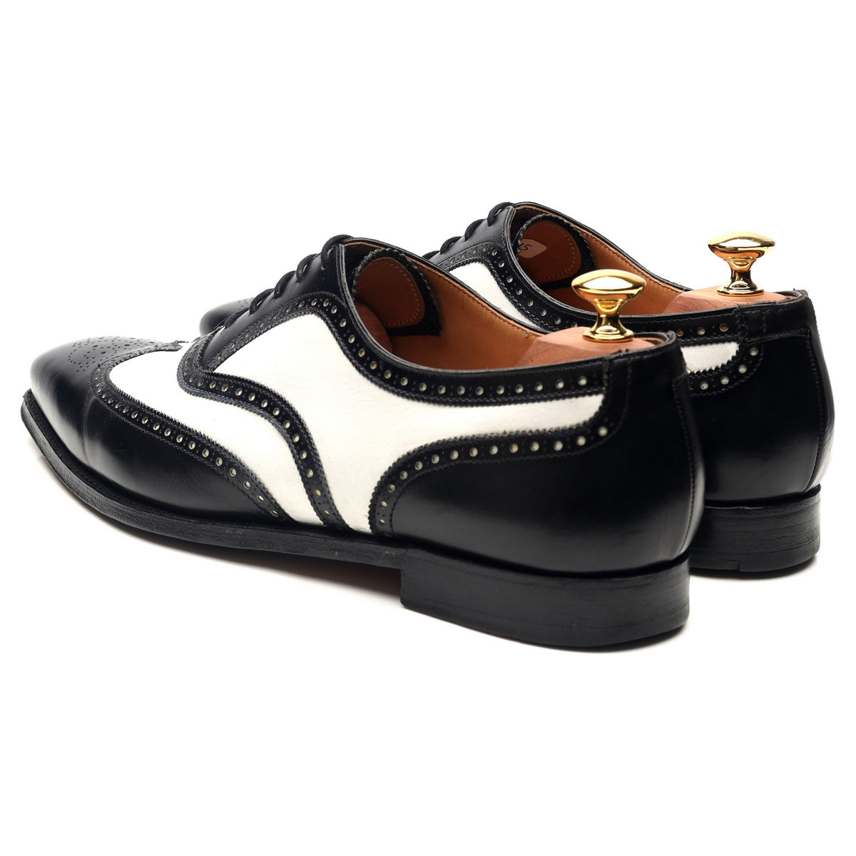 &#39;Gerrard&#39; Two Tone Black White Leather Brogues UK 9.5 E