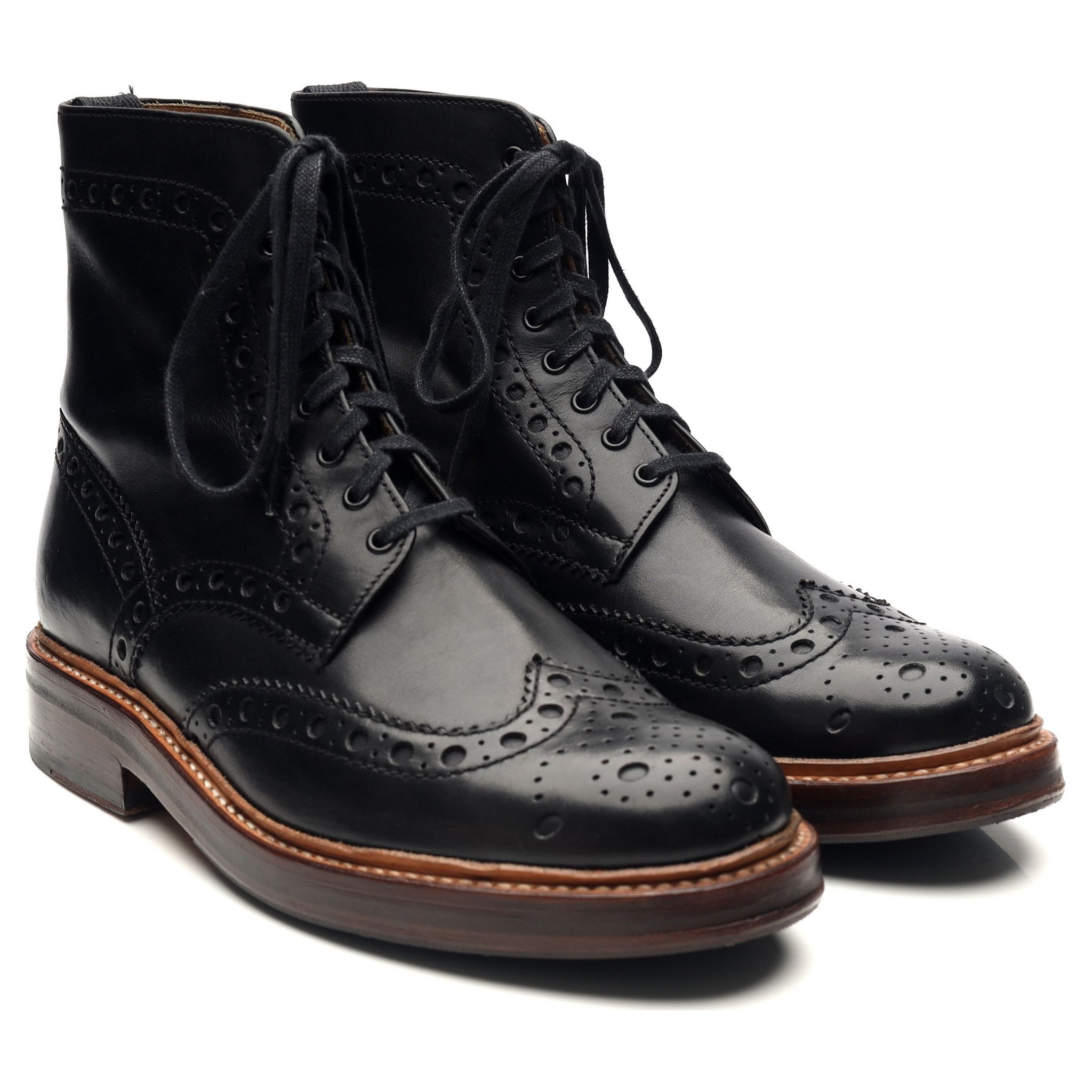 mens black brogue boots sale