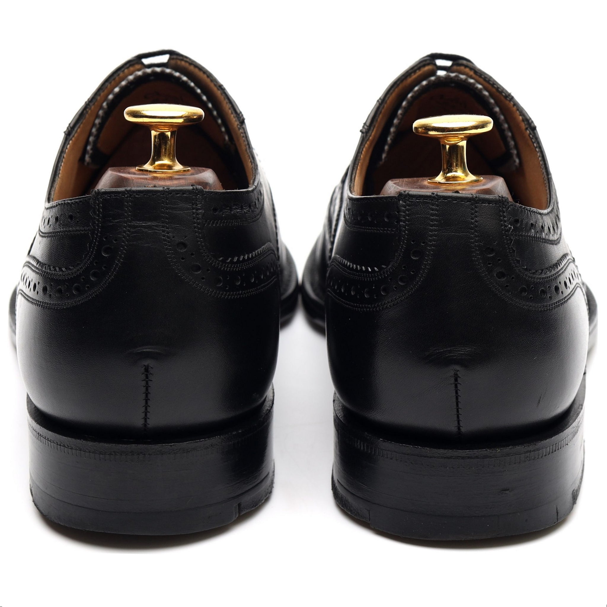 Charles' Black Leather Brogues UK 7.5 F - Abbot's Shoes