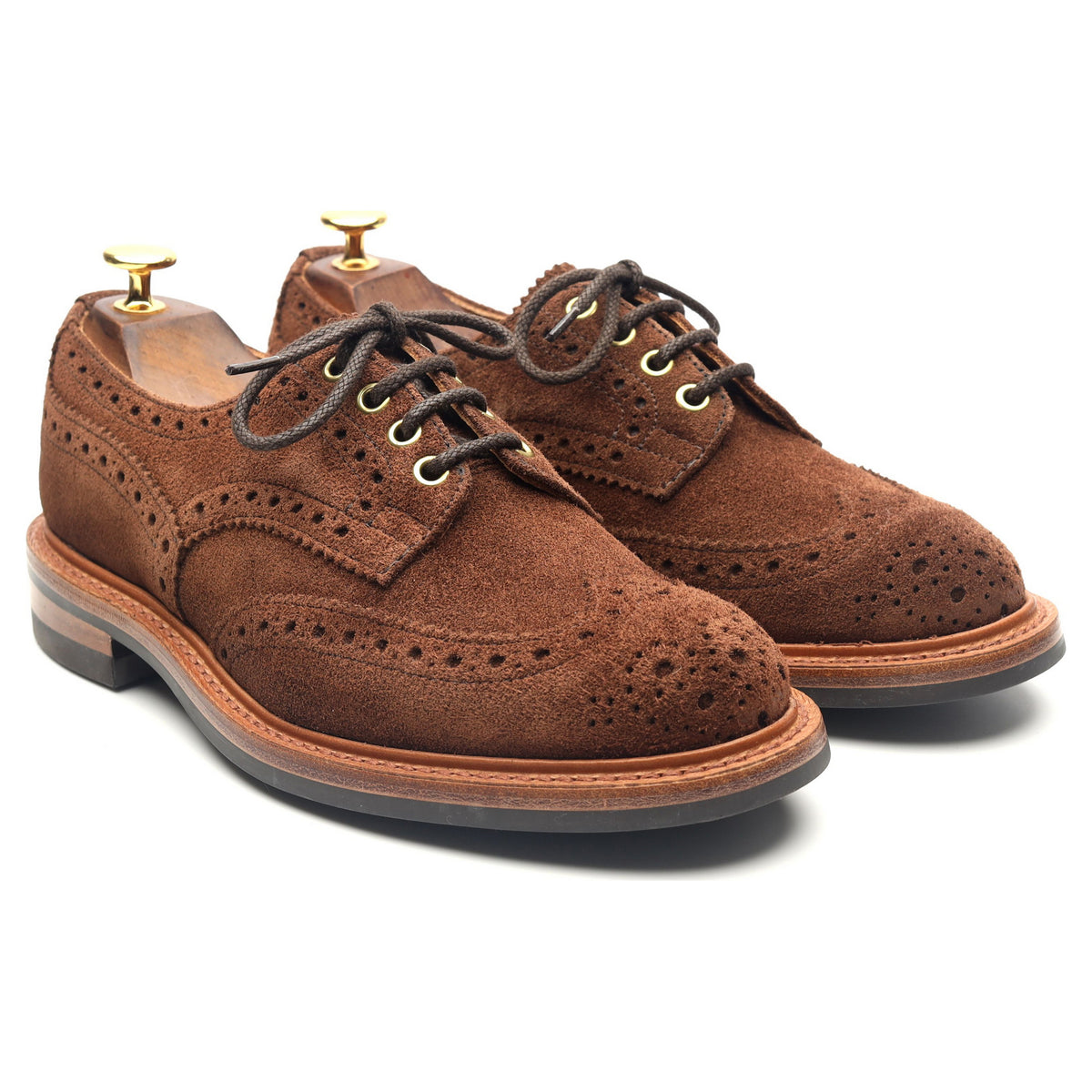 &#39;Bourton&#39; Brown Suede Country Derby Brogues UK 6.5