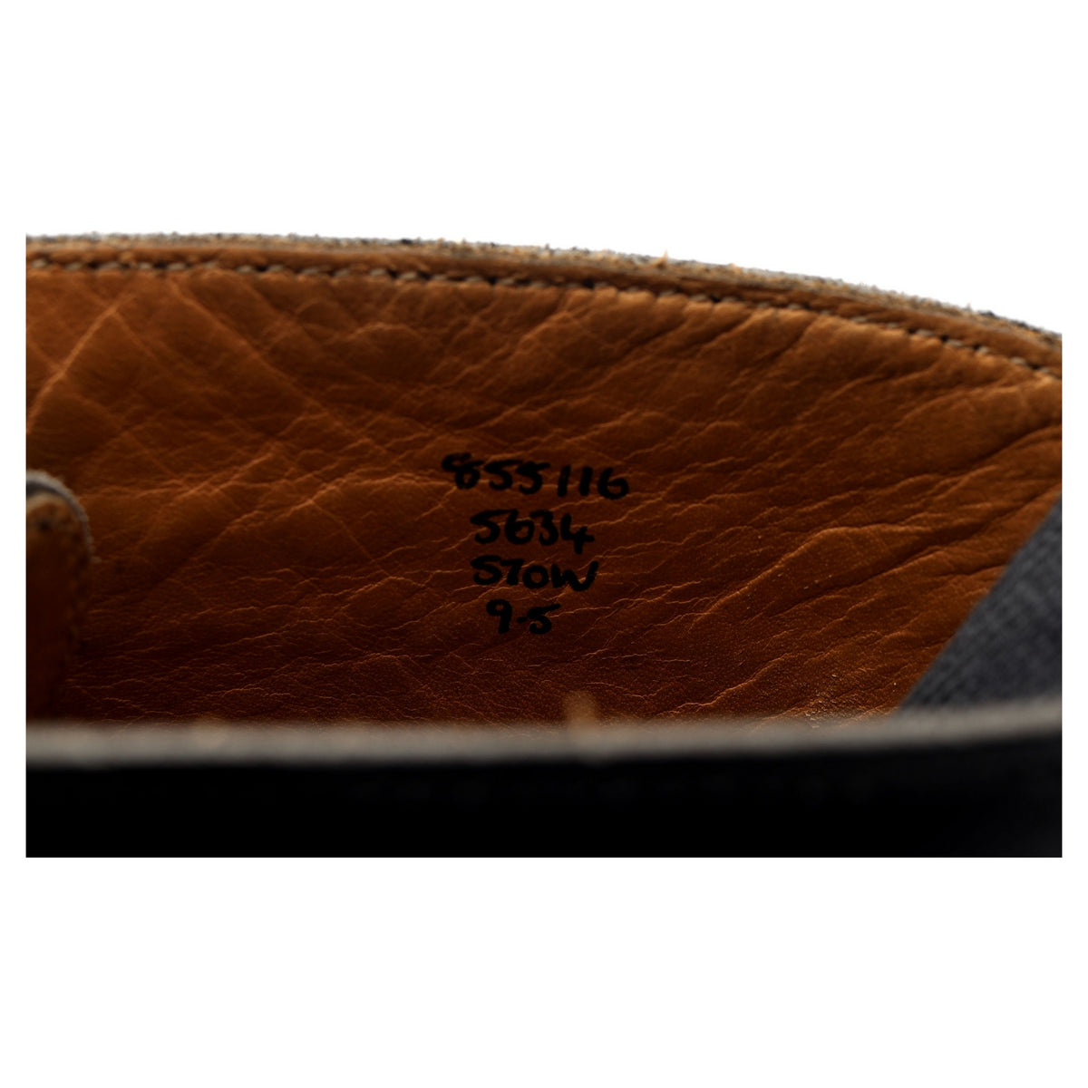 &#39;Stow&#39; Black Leather Brogue Boots UK 9