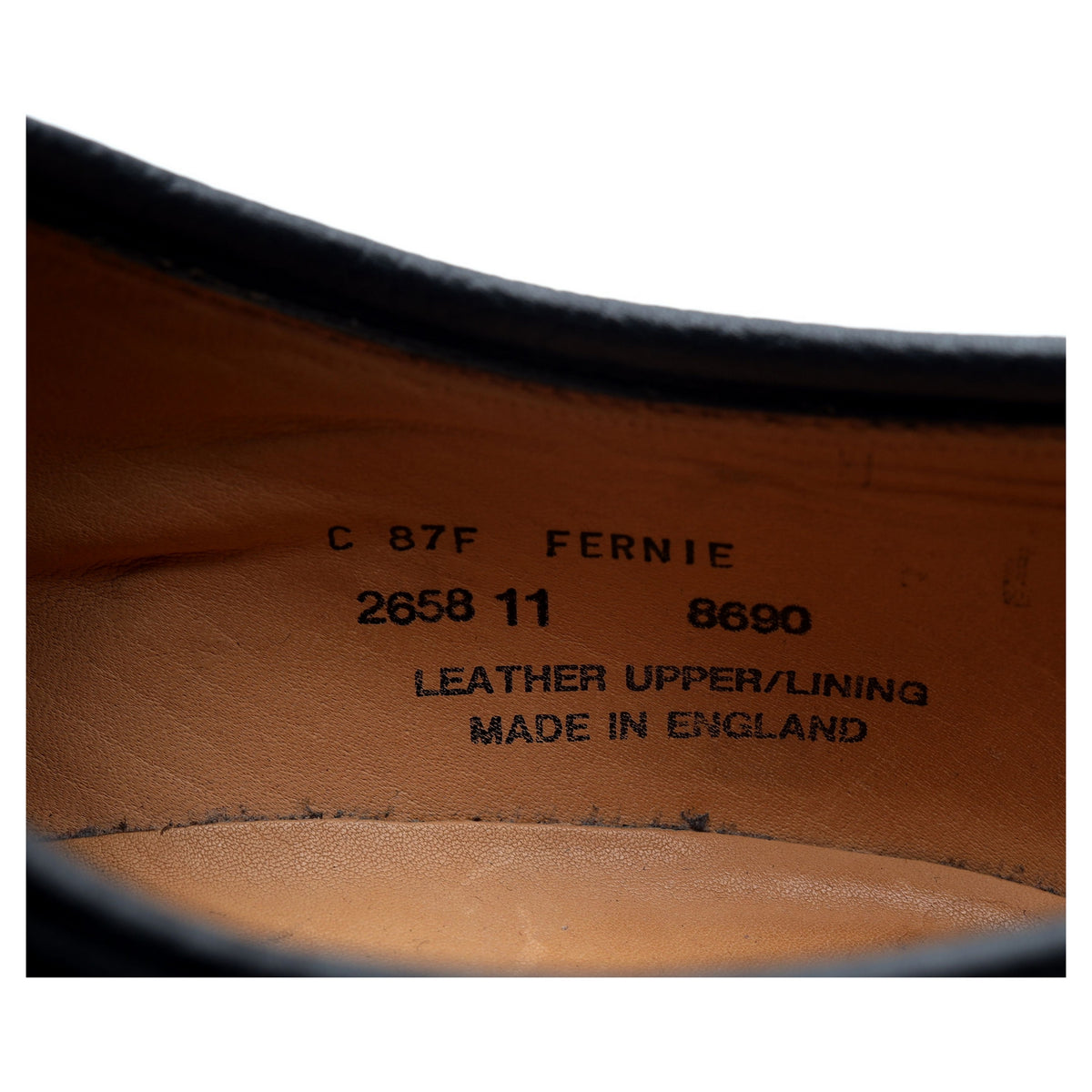&#39;Fernie&#39; Black Leather Derby UK 11 F