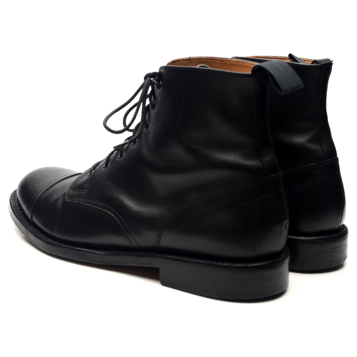 &#39;Desmond&#39; Black Leather Boots UK 11.5 G