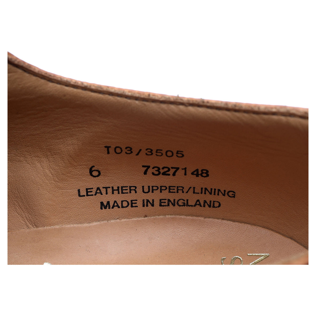 Tan Brown Leather Derby UK 6 F