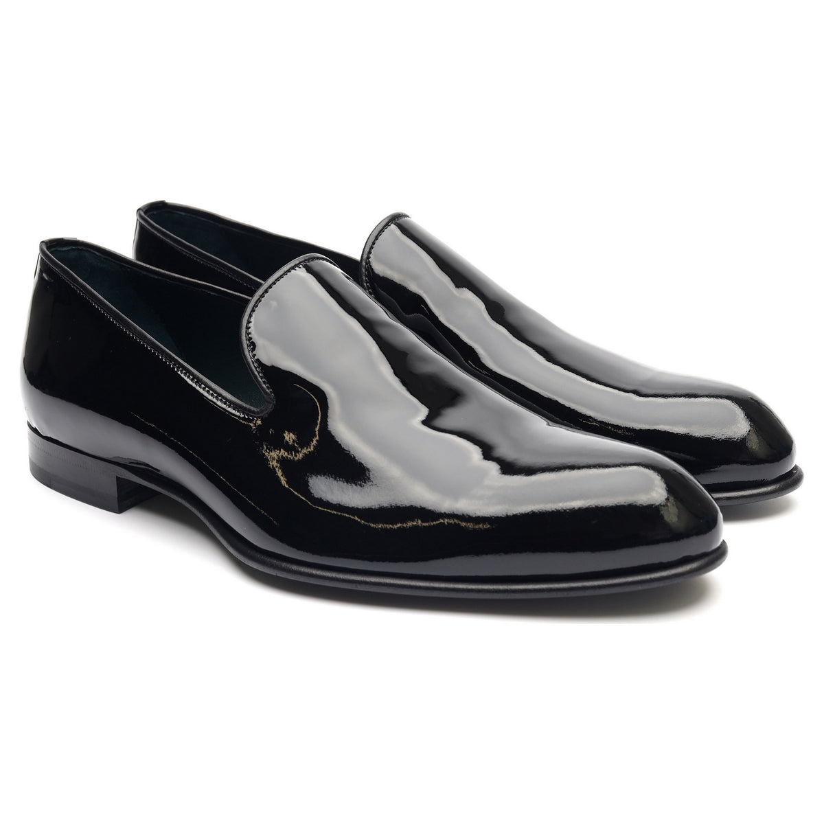 Black Patent Leather Evening Loafers UK 7.5