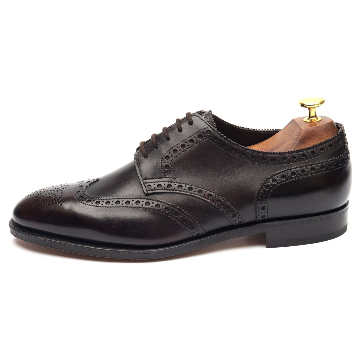 Hayle' Brown Museum Leather Derby Brogues UK 7.5 E - Abbot's Shoes