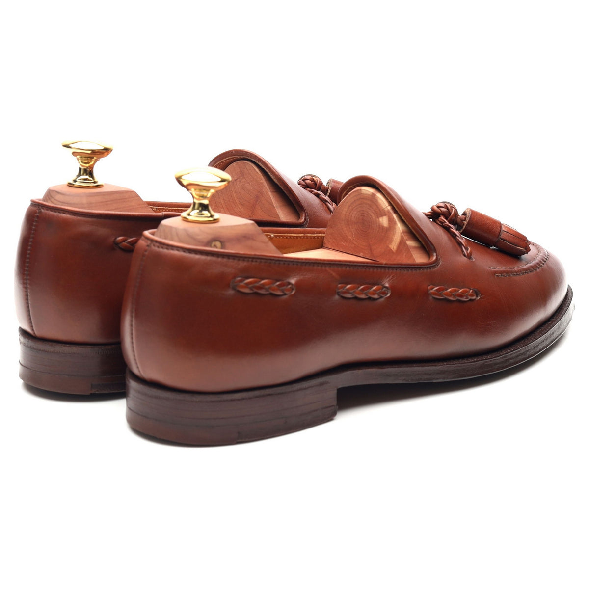 &#39;Langham&#39; Tan Brown Leather Tassel Loafers UK 6 EX