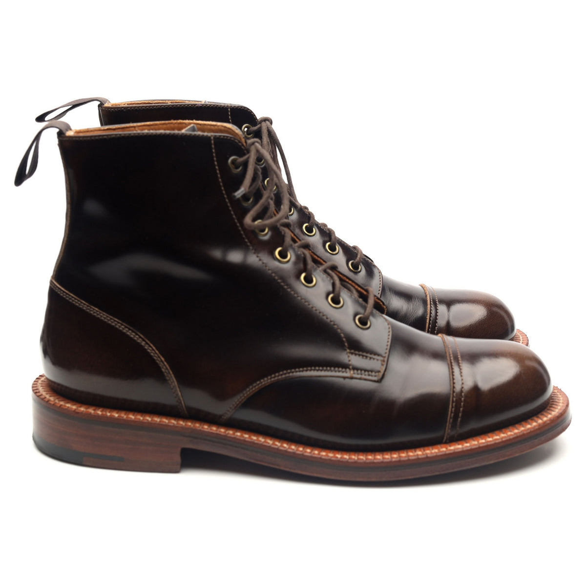 &#39;Desmond&#39; Dark Brown Leather Derby Boots UK 6 G