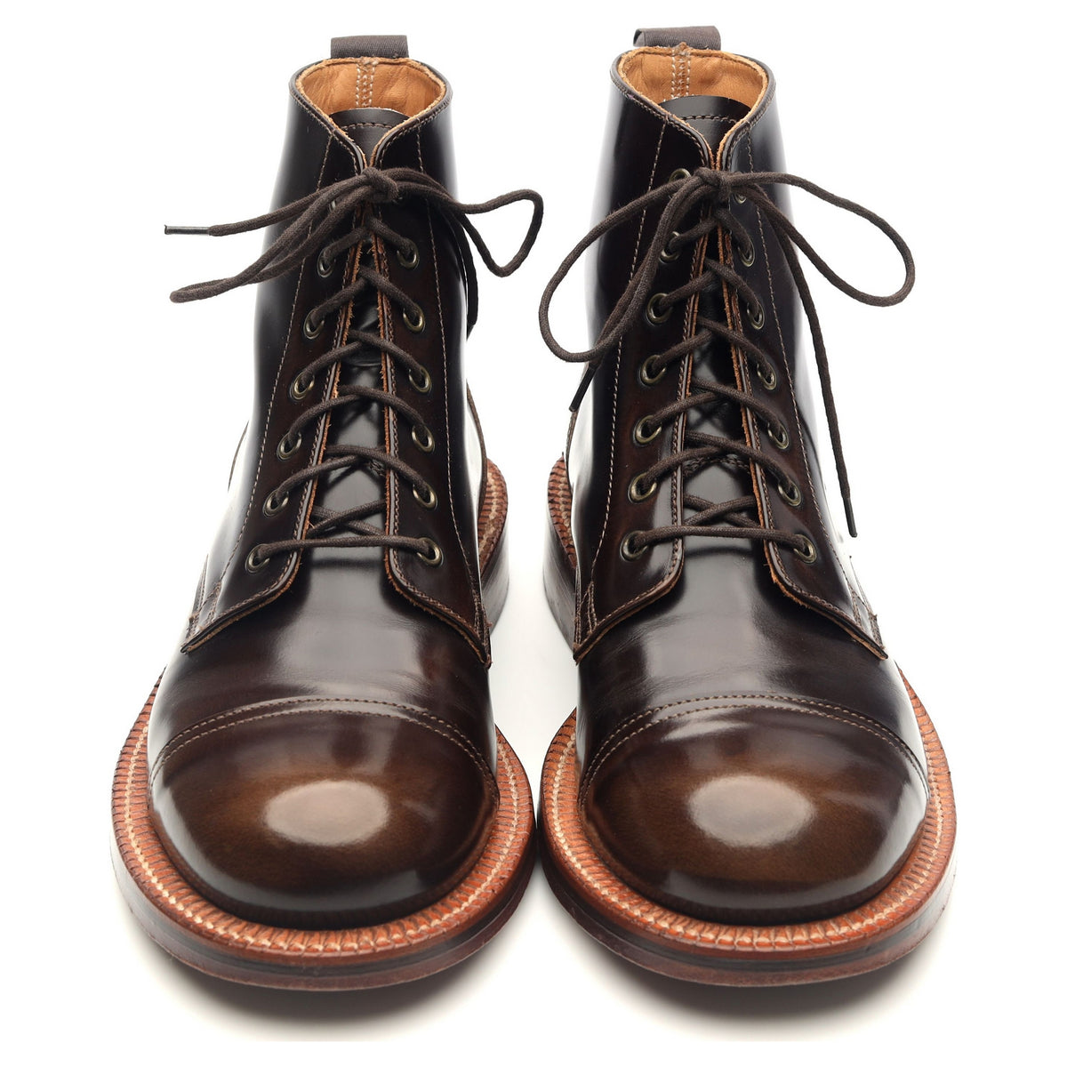 &#39;Desmond&#39; Dark Brown Leather Derby Boots UK 6 G