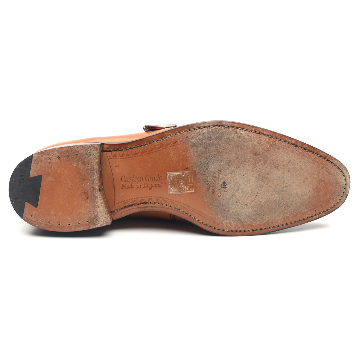 &#39;Lisbon&#39; Tan Brown Leather Monk Strap UK 7 F