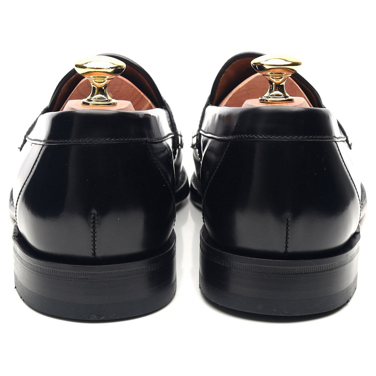 &#39;Eton&#39; Black Leather Loafers UK 8 F