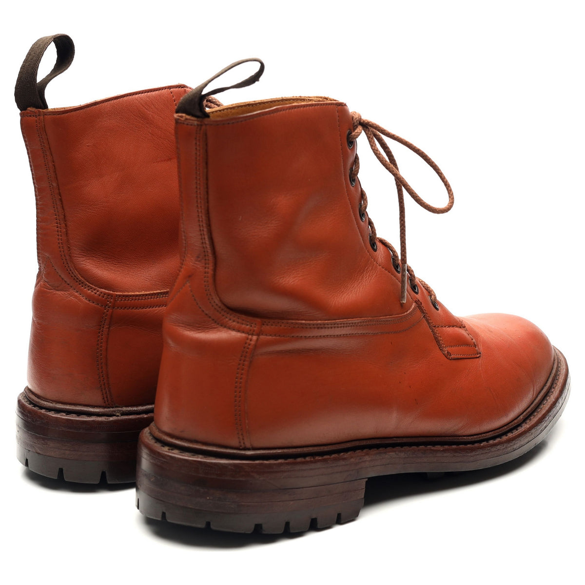 &#39;Wetherby&#39; Tan Brown Leather Derby Boots UK 8.5