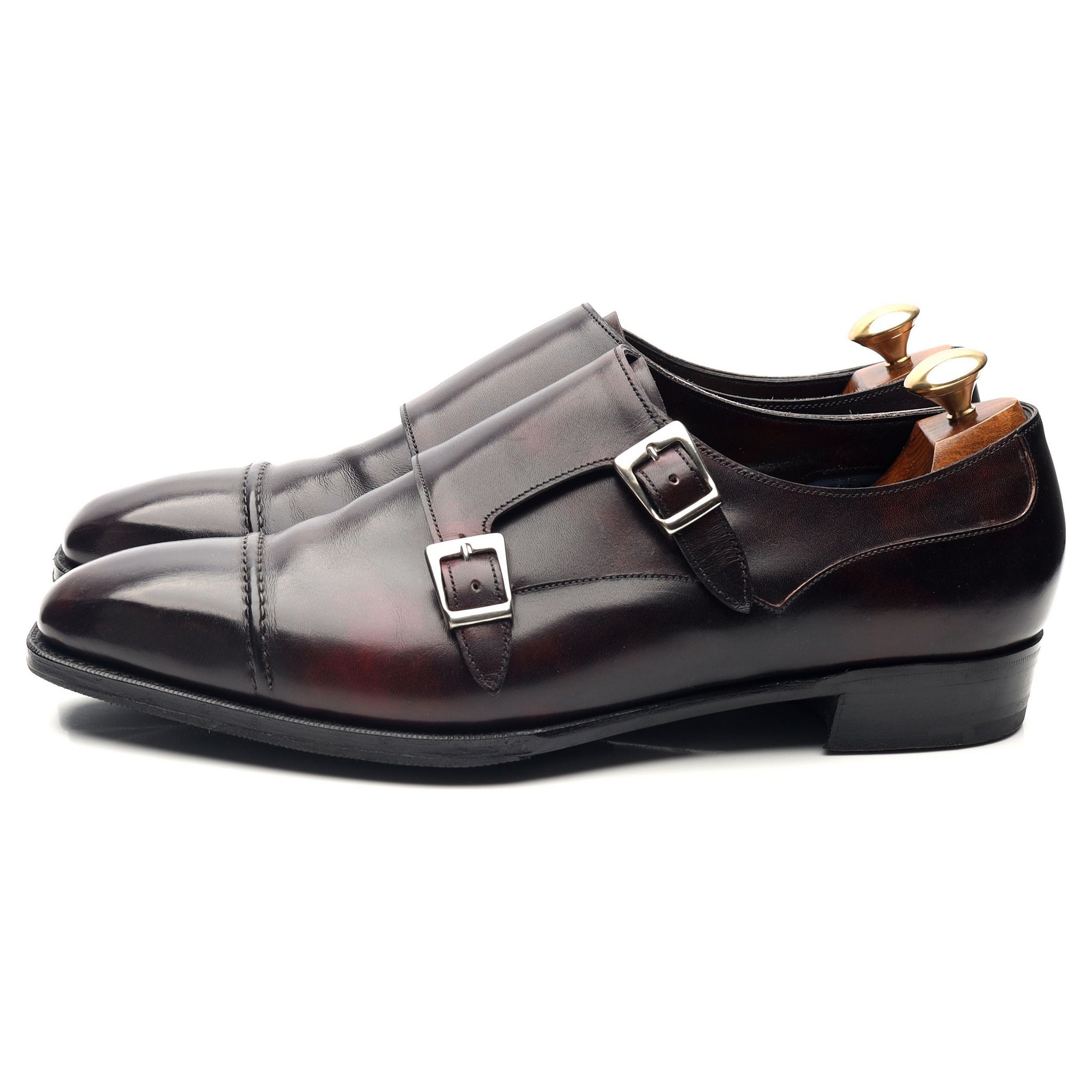 Burgundy monk best sale strap shoes