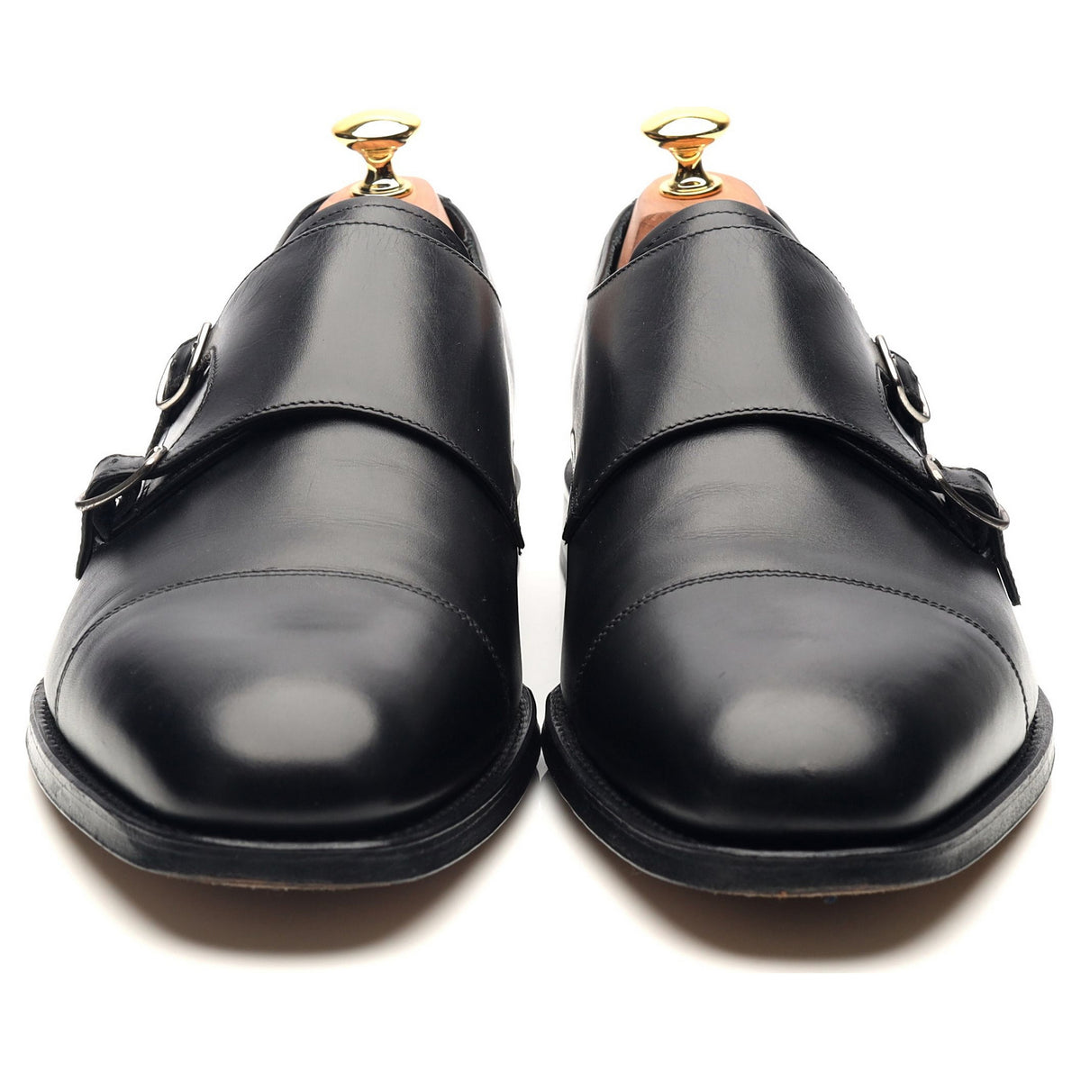 1880 &#39;Cannon&#39; Black Leather Double Monk Strap UK 10 F