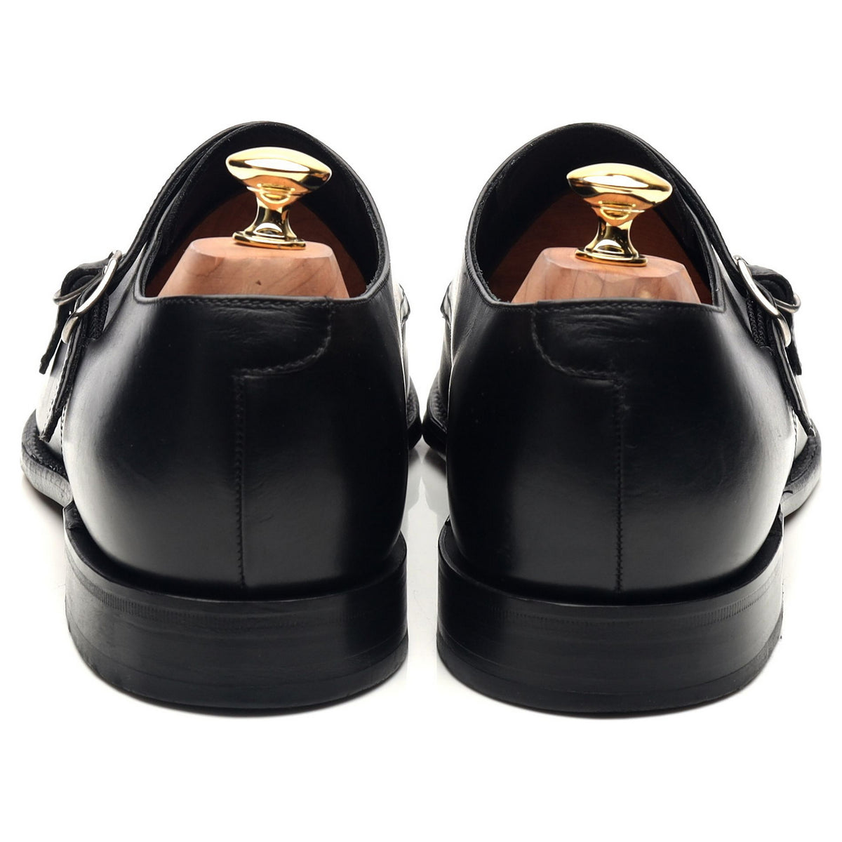 1880 &#39;Cannon&#39; Black Leather Double Monk Strap UK 10 F