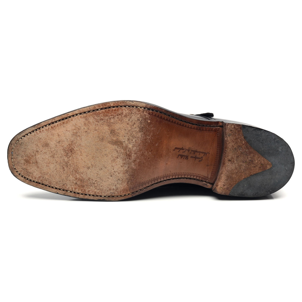 1880 &#39;Cannon&#39; Black Leather Double Monk Strap UK 10 F