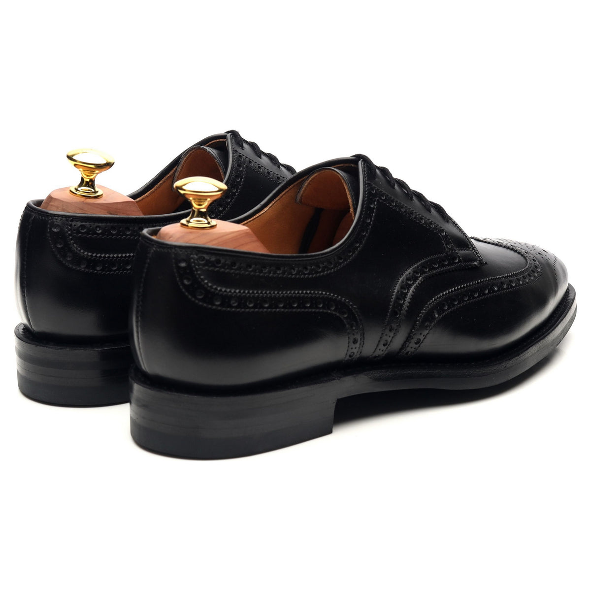 &#39;Swansea&#39; Black Leather Derby Brogues UK 8 E