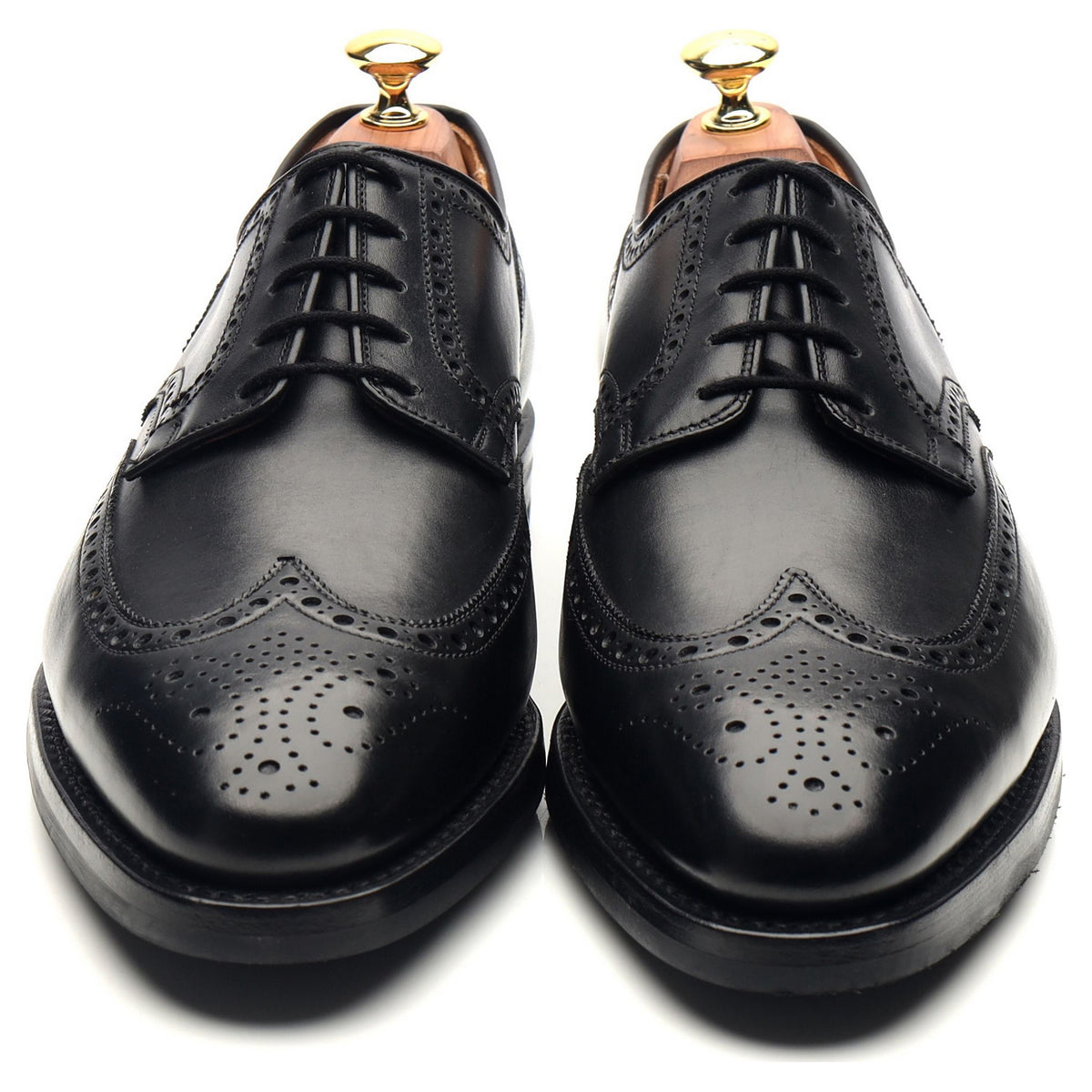 &#39;Swansea&#39; Black Leather Derby Brogues UK 8 E