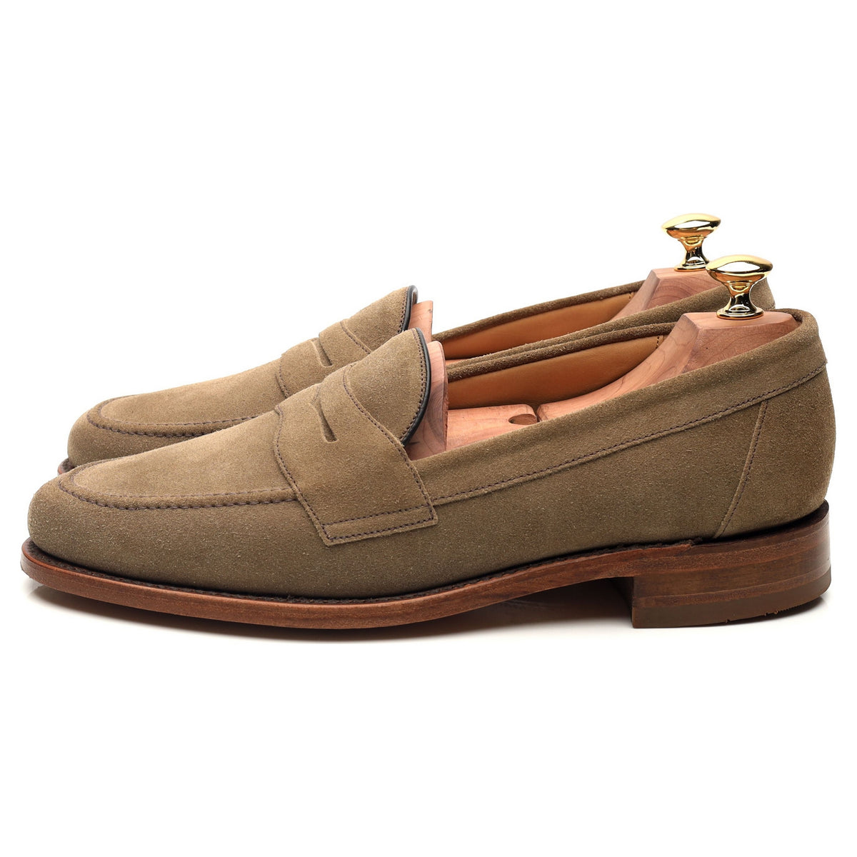 &#39;Eton&#39; Light Brown Suede Loafers UK 9 F