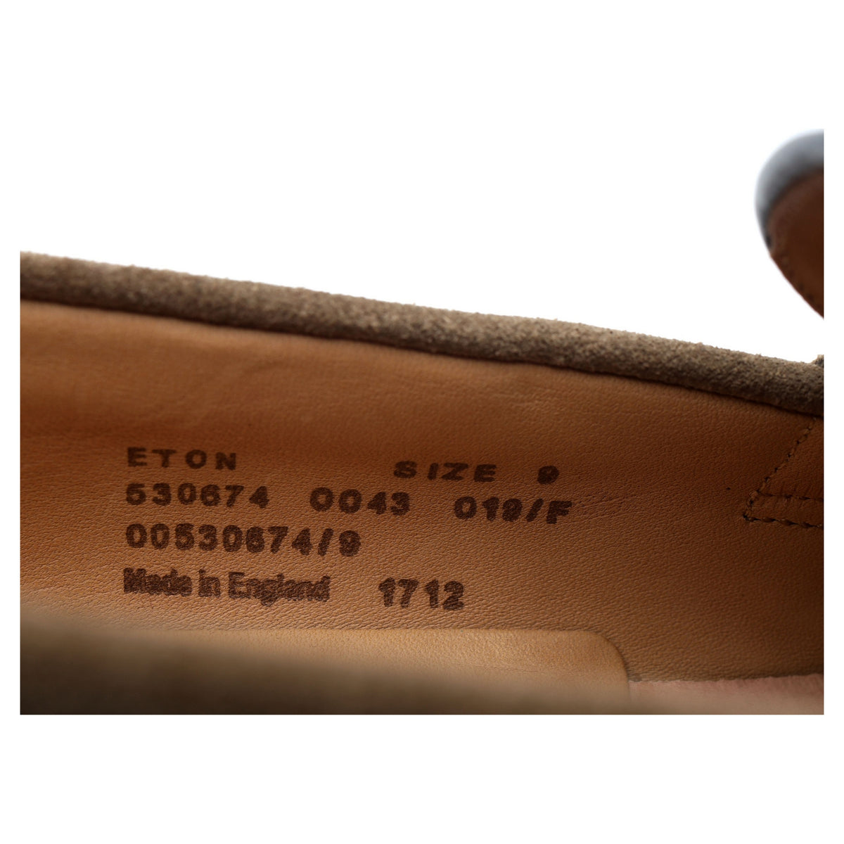 &#39;Eton&#39; Light Brown Suede Loafers UK 9 F