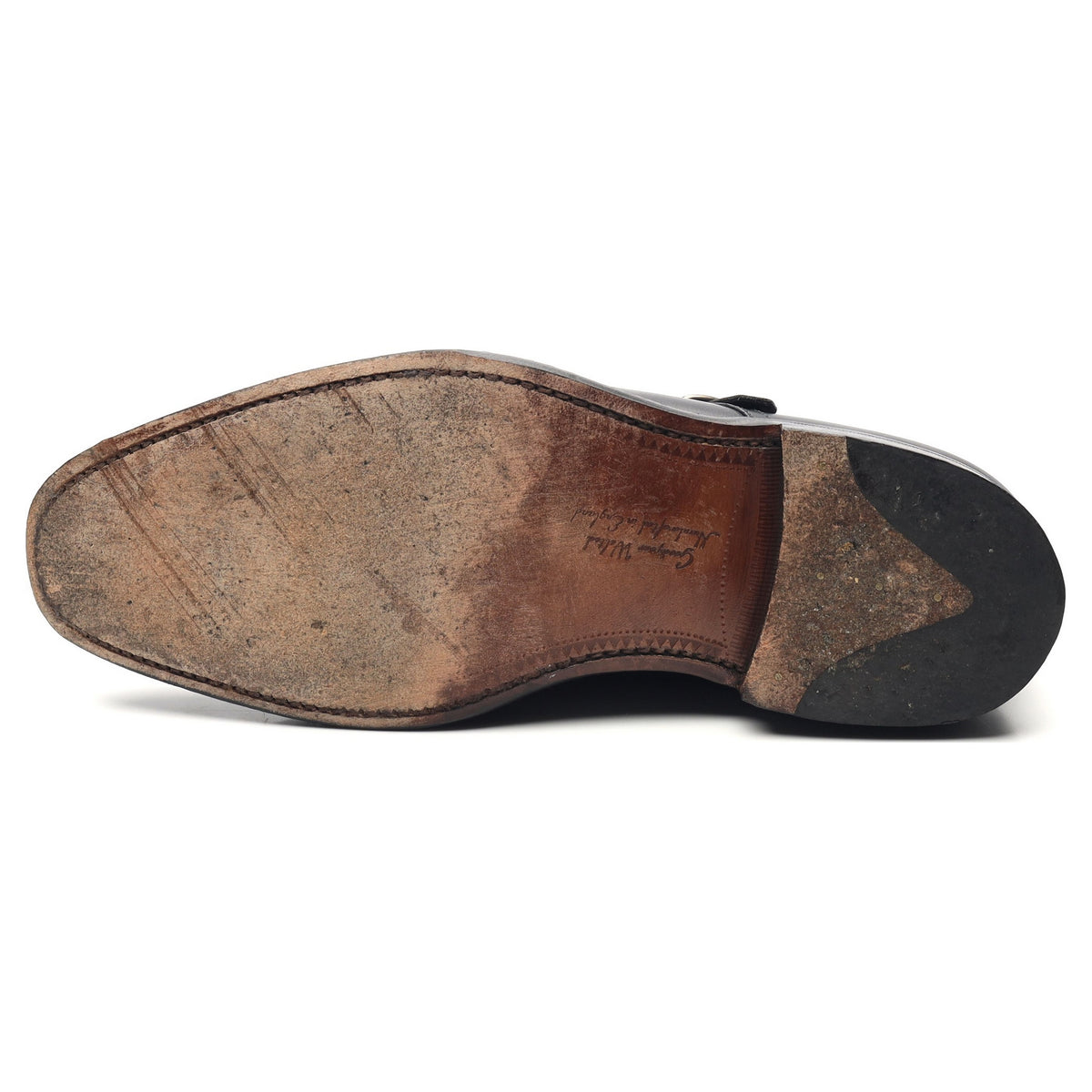 1880 &#39;Cannon&#39; Black Leather Double Monk Strap UK 6.5 F
