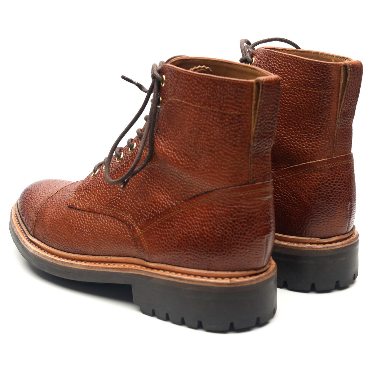 &#39;Joseph&#39; Tan Brown Leather Derby Boots UK 6 G