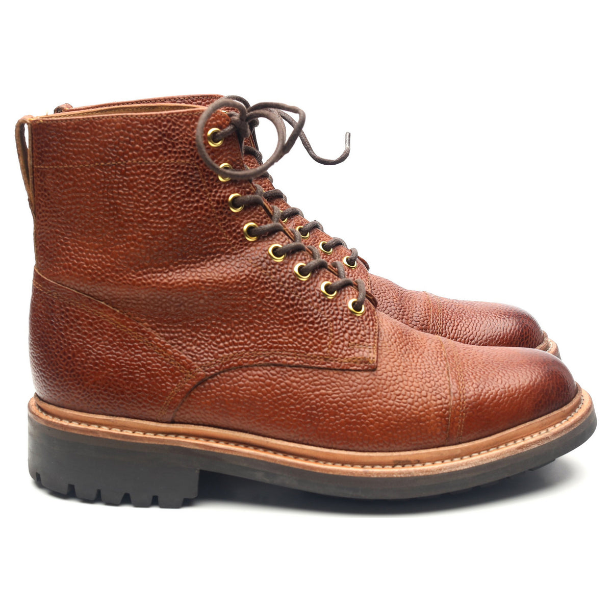 &#39;Joseph&#39; Tan Brown Leather Derby Boots UK 6 G