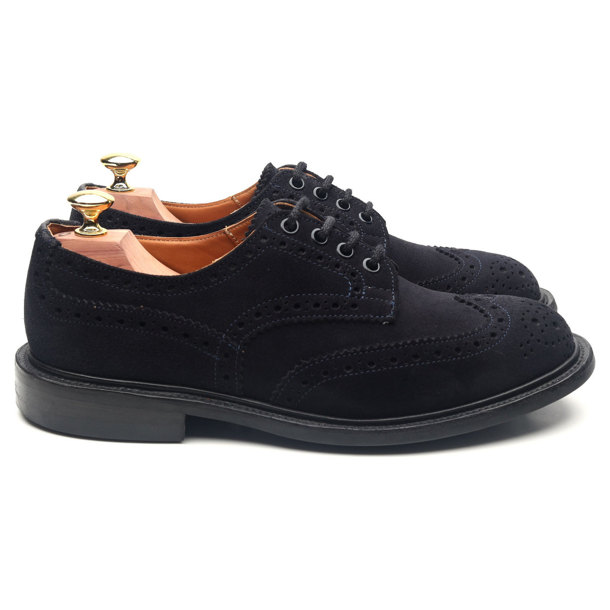 &#39;Bourton&#39; Navy Blue Suede Country Derby Brogues UK 7