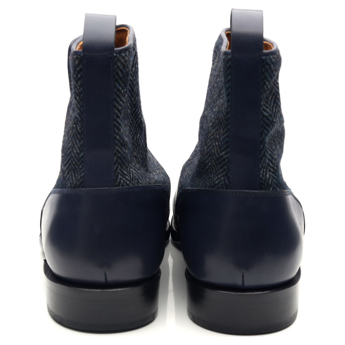 &#39;Bellevue&#39; Blue Leather Button Boots UK 11 E