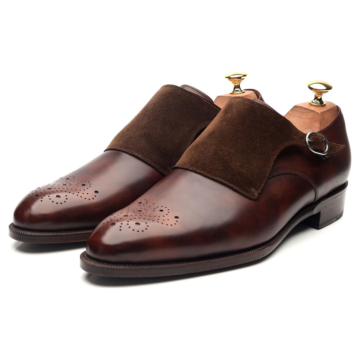 &#39;Corliss&#39; Brown Museum Leather Monk Strap UK 9 E