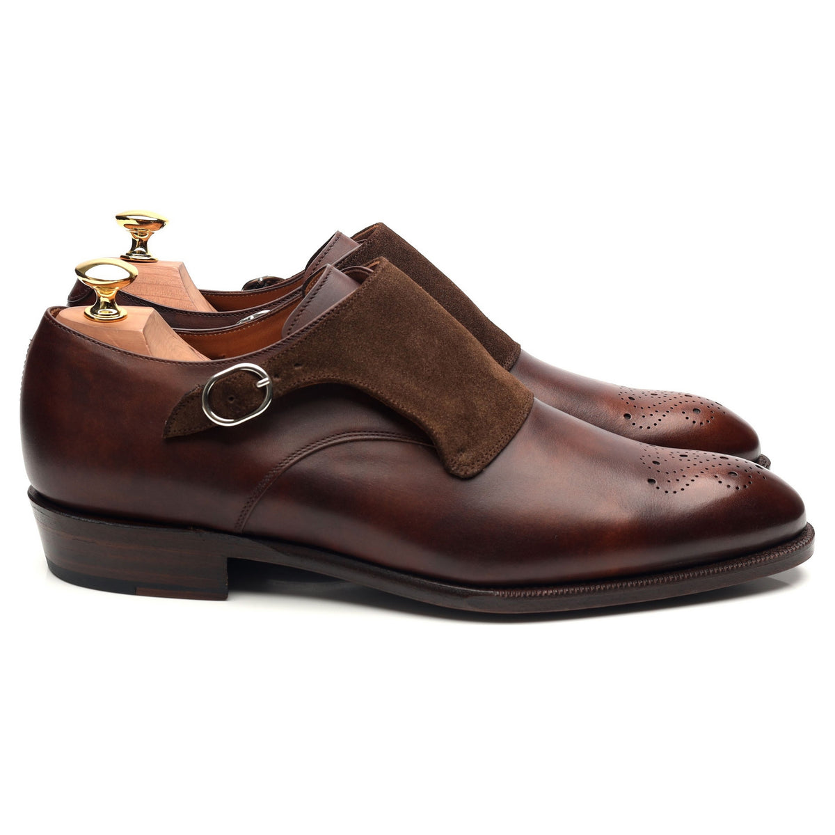 &#39;Corliss&#39; Brown Museum Leather Monk Strap UK 9 E