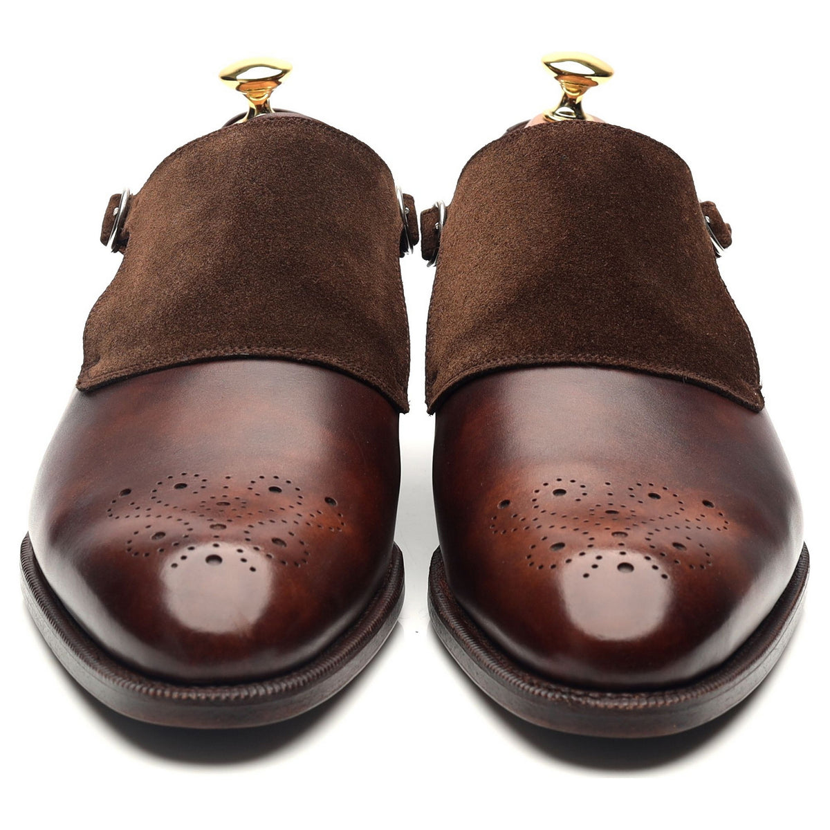 &#39;Corliss&#39; Brown Museum Leather Monk Strap UK 9 E