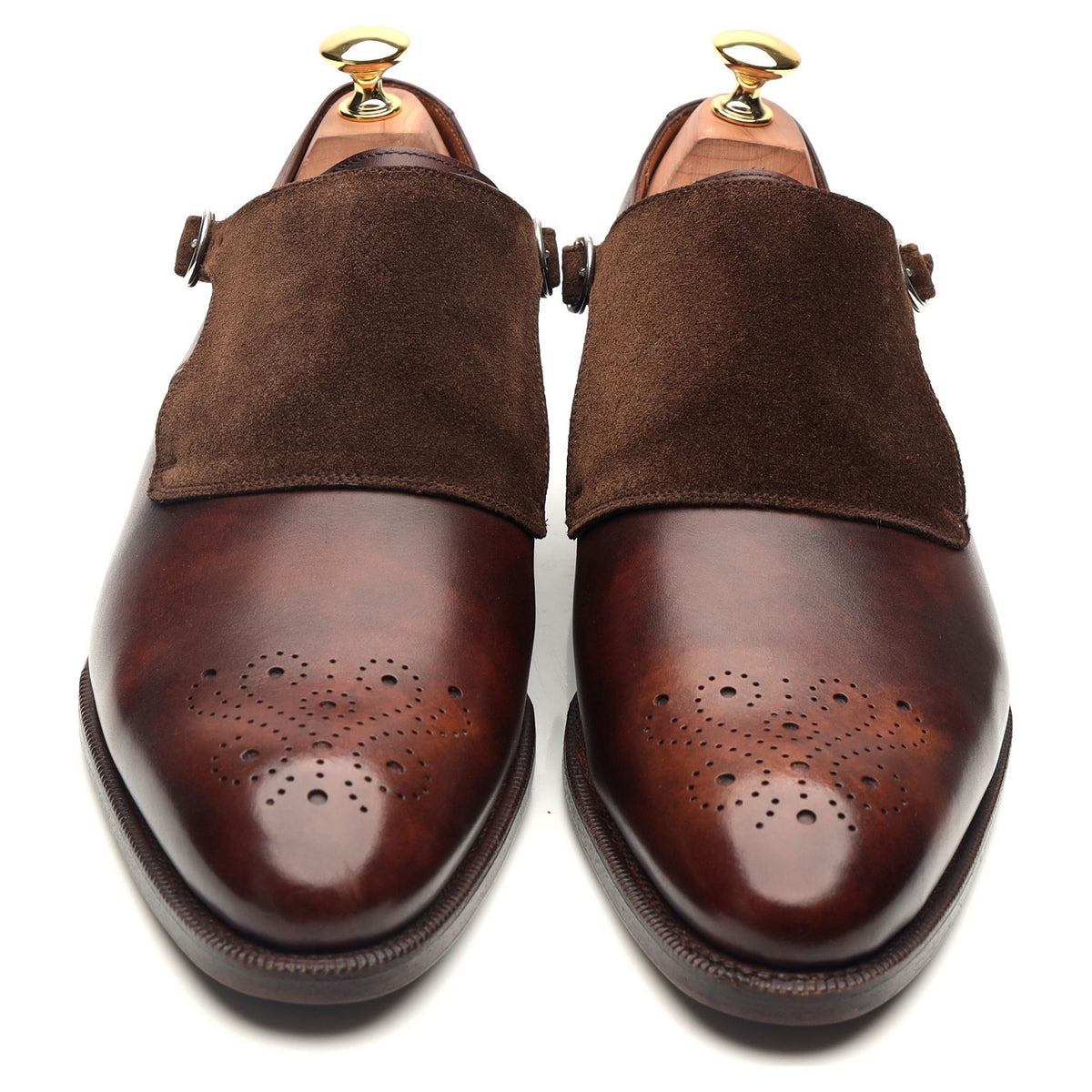 &#39;Corliss&#39; Brown Museum Leather Monk Strap UK 9 E