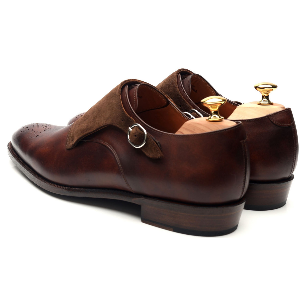 &#39;Corliss&#39; Brown Museum Leather Monk Strap UK 11 E