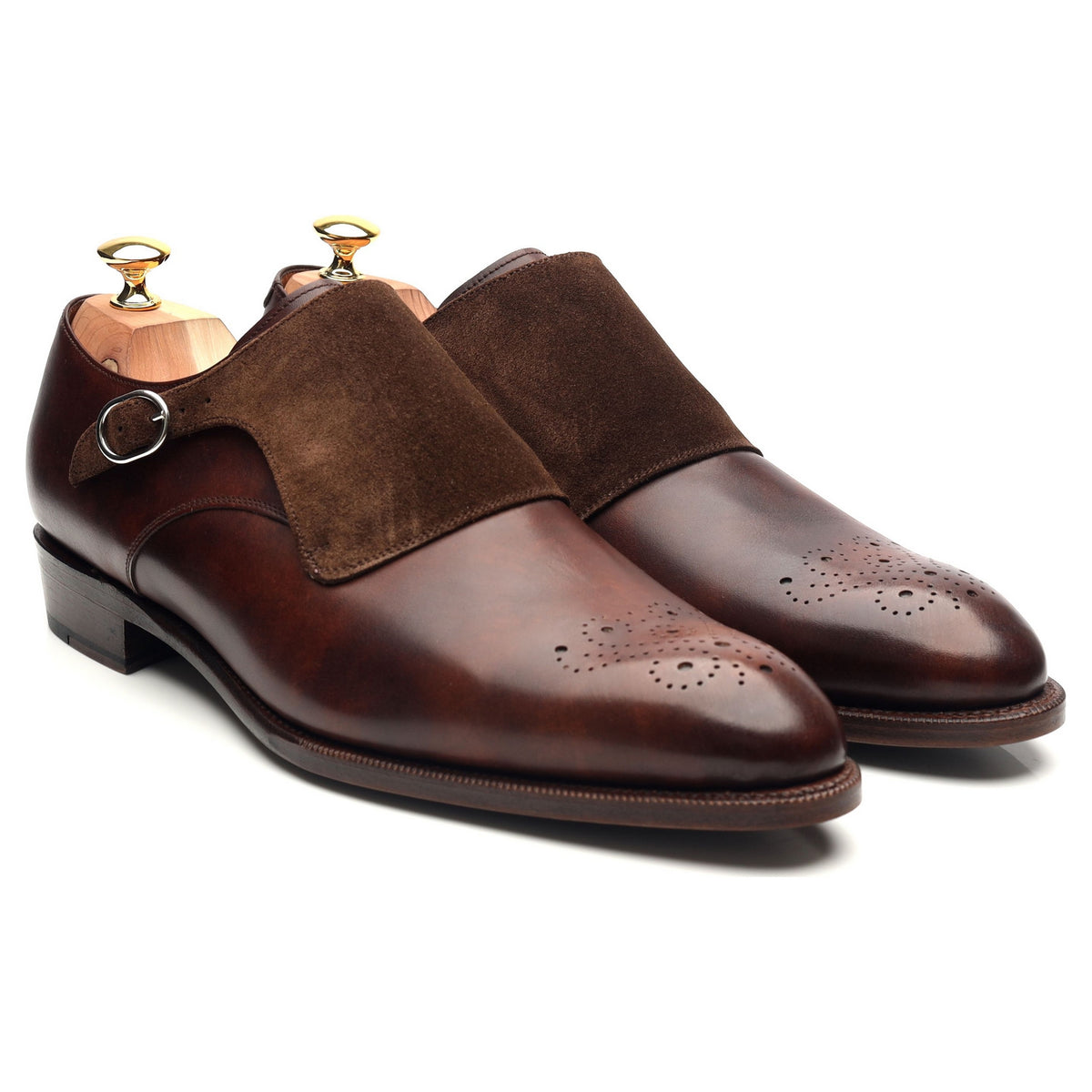 &#39;Corliss&#39; Brown Museum Leather Monk Strap UK 11 E