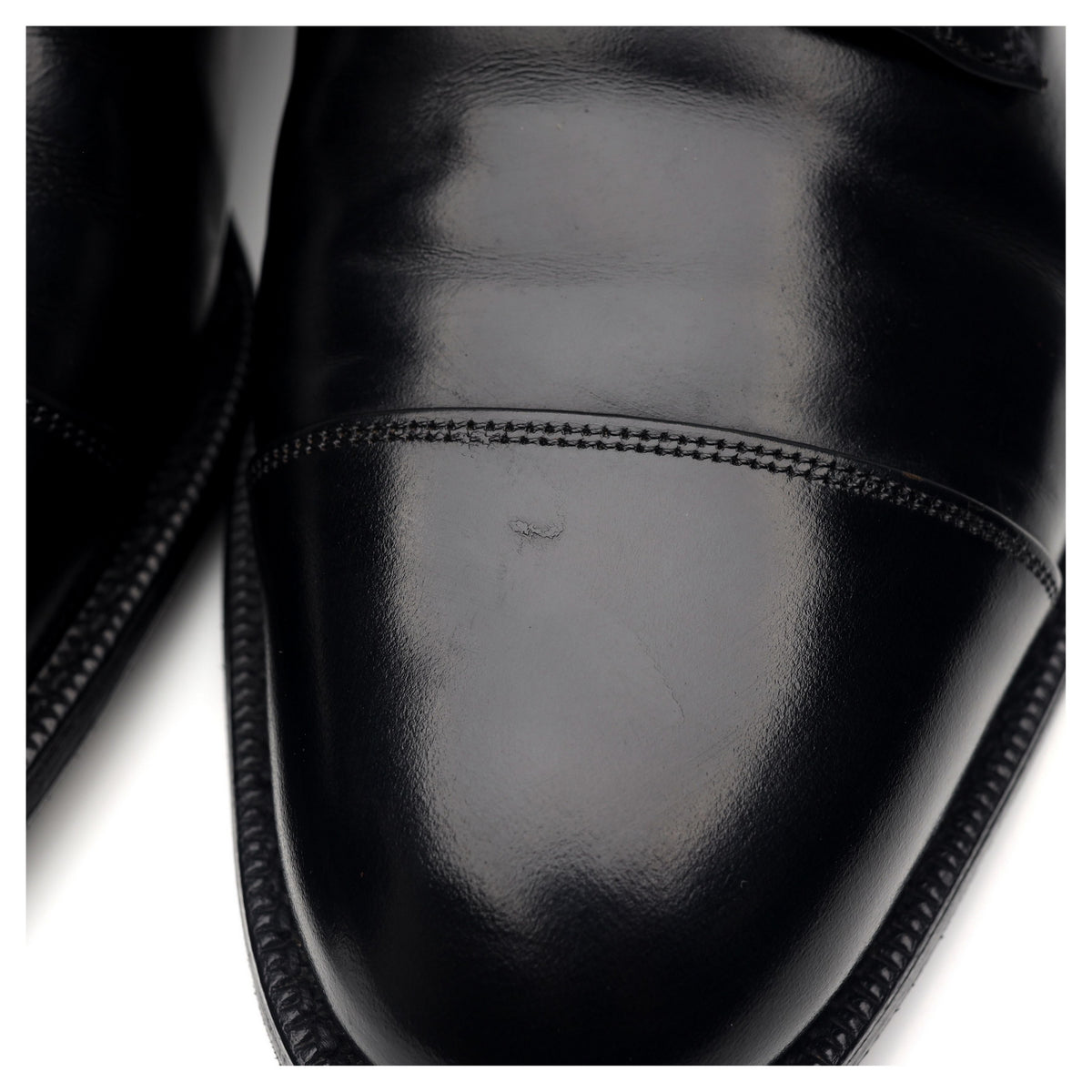 &#39;Burford&#39; Black Leather Cap Toe Derby UK 6 G