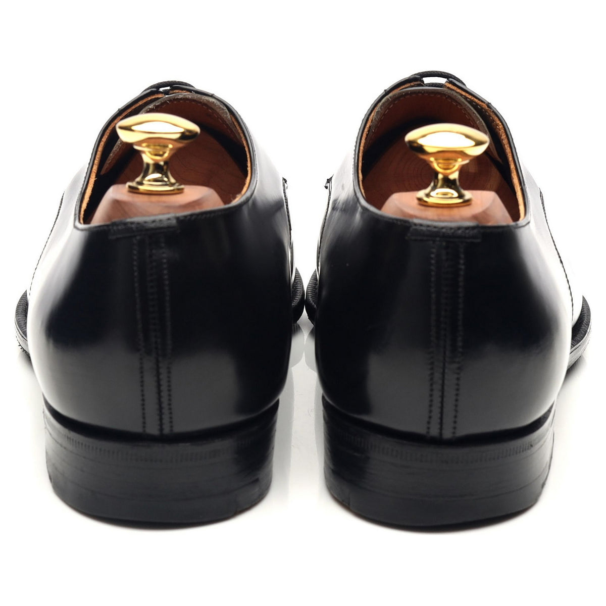 Burford' Black Leather Cap Toe Derby UK 6 G - Abbot's Shoes
