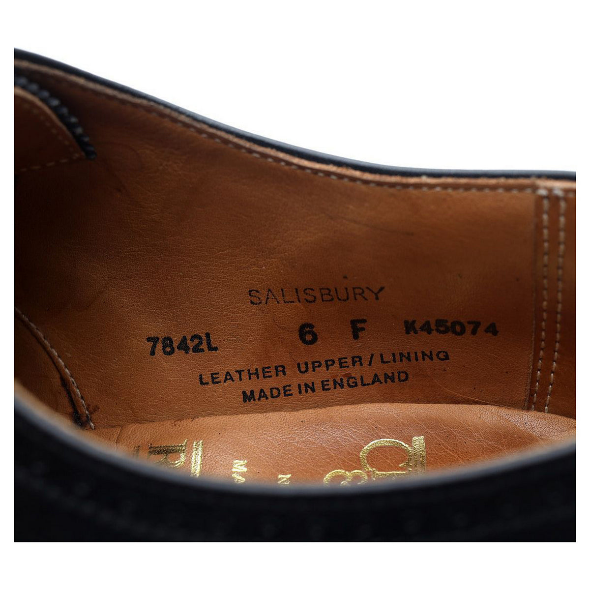 &#39;Salisbury&#39; Black Leather Derby Brogues UK 6 F