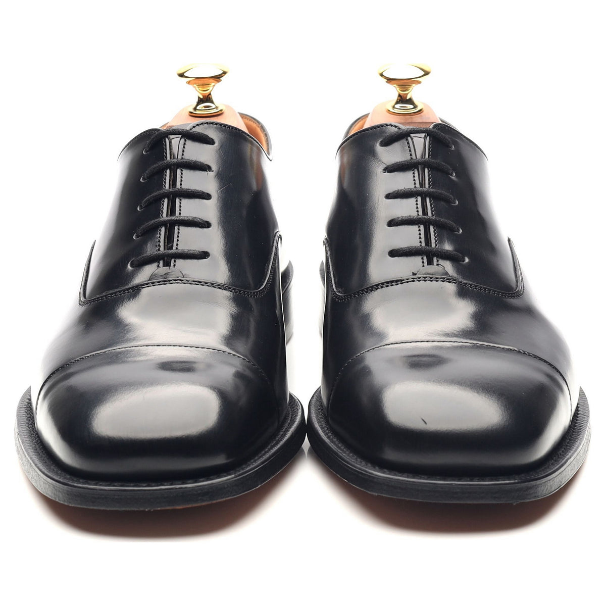 &#39;Falmouth&#39; Black Leather Oxford UK 6 G