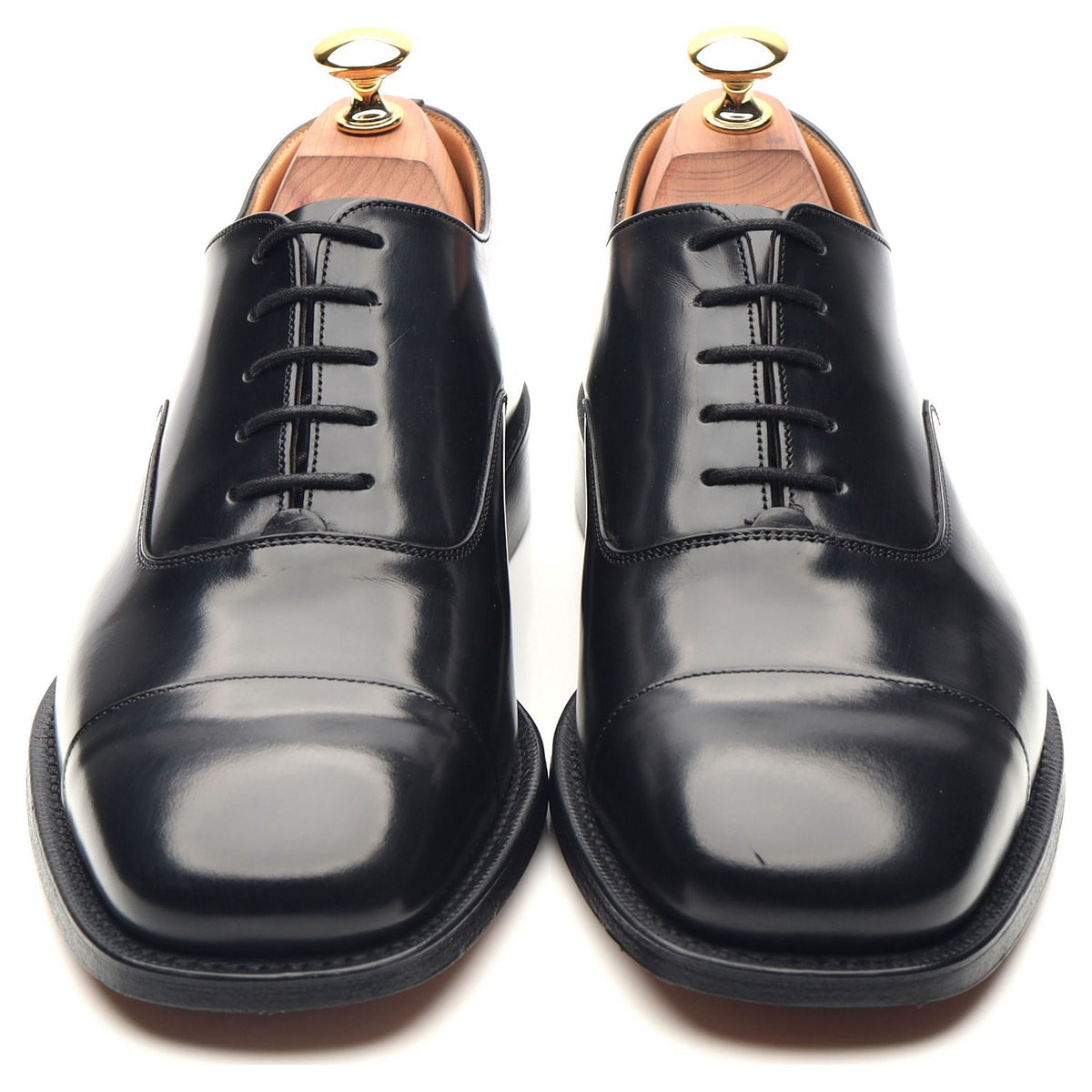 &#39;Falmouth&#39; Black Leather Oxford UK 6 G