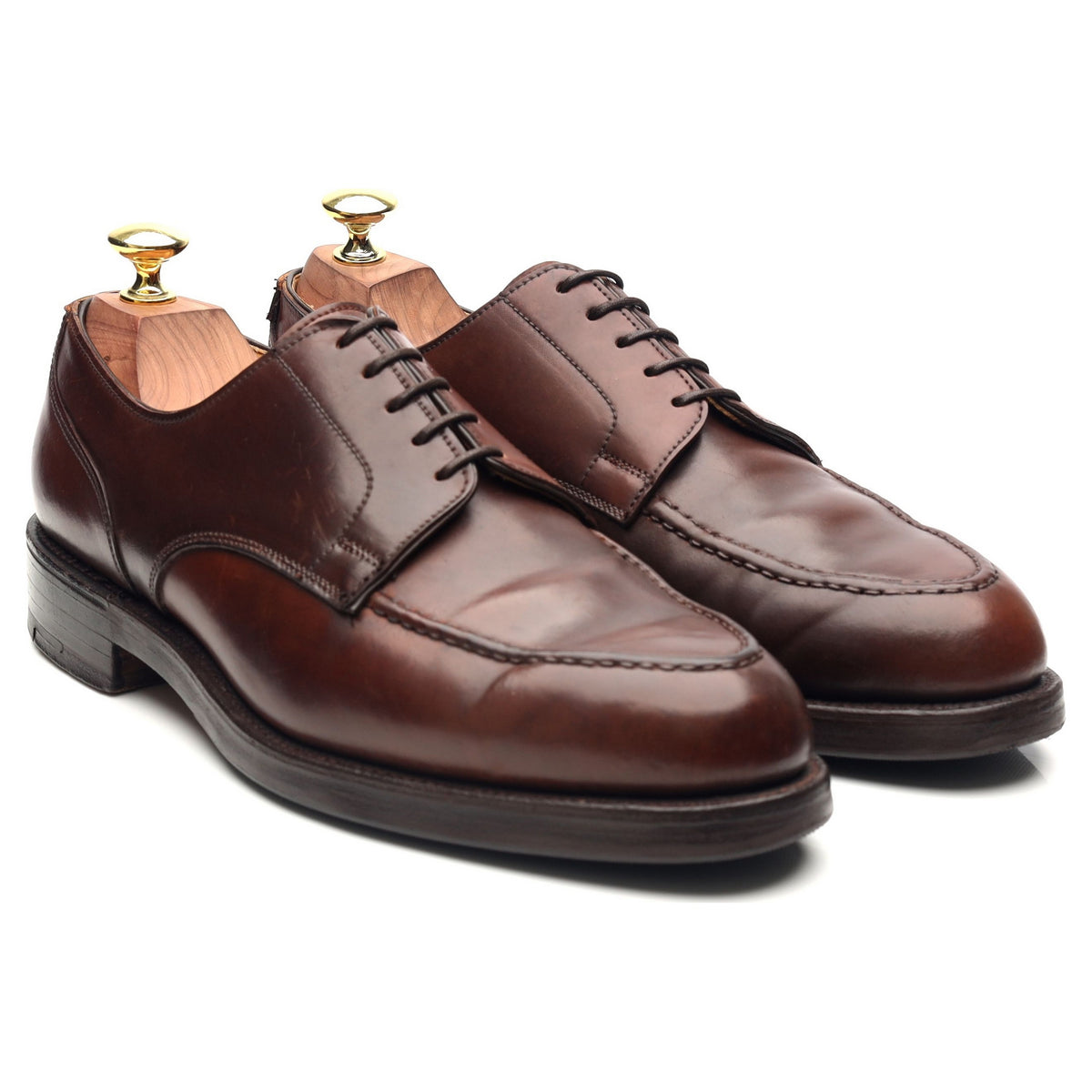 &#39;Onslow&#39; Brown Cordovan Leather Apron Derby UK 7.5 E