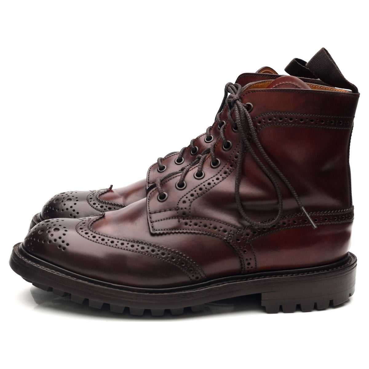 Women&#39;s &#39;Stephy&#39; Burgundy Cordovan Leather Brogue Boots UK 6.5