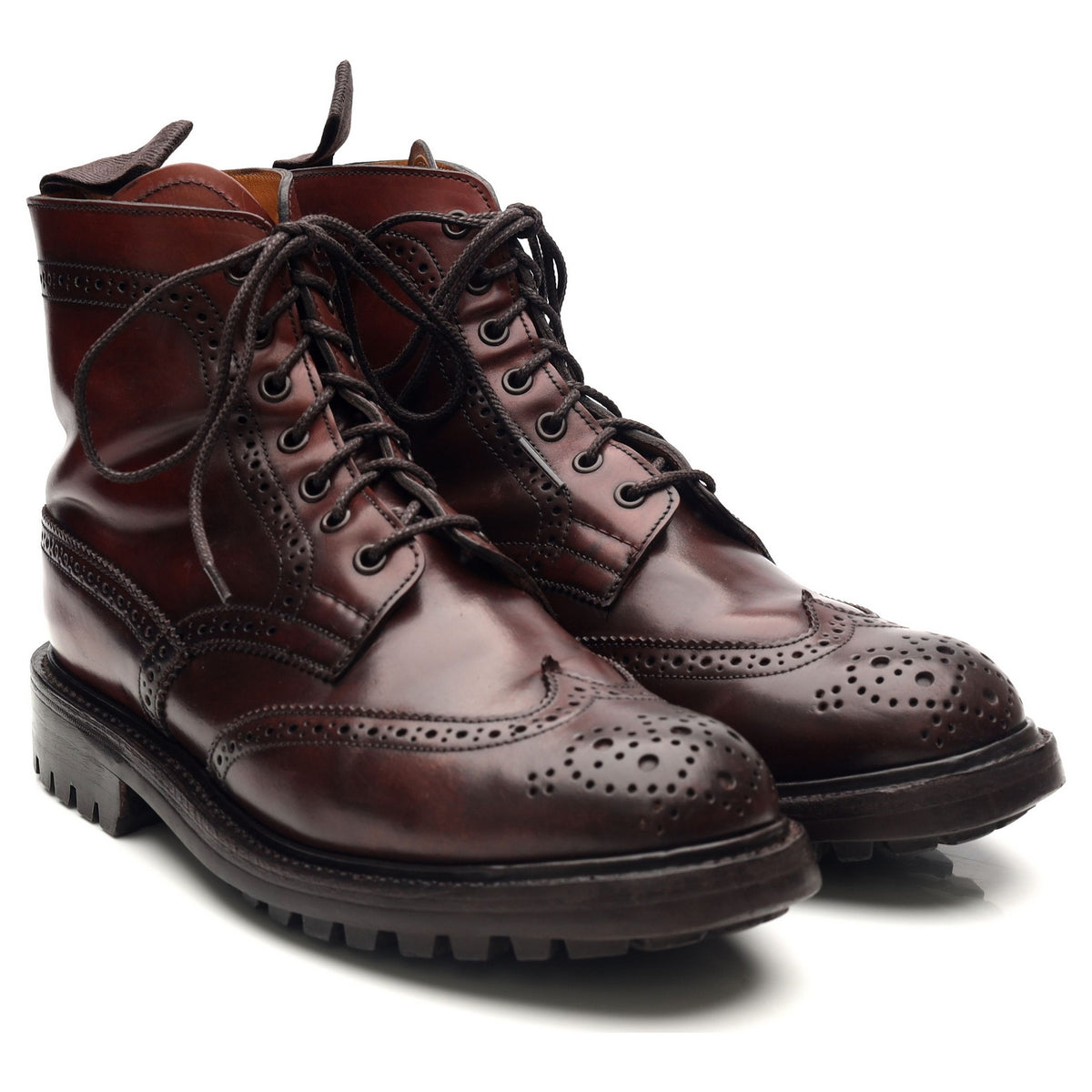 Women&#39;s &#39;Stephy&#39; Burgundy Cordovan Leather Brogue Boots UK 6.5