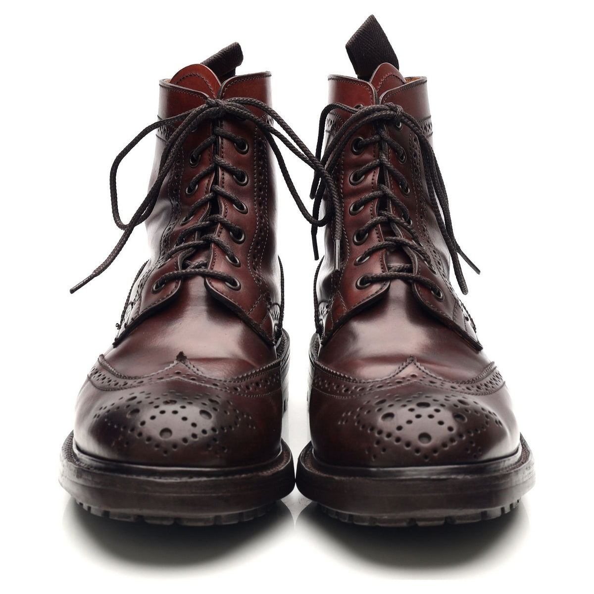 Women&#39;s &#39;Stephy&#39; Burgundy Cordovan Leather Brogue Boots UK 6.5