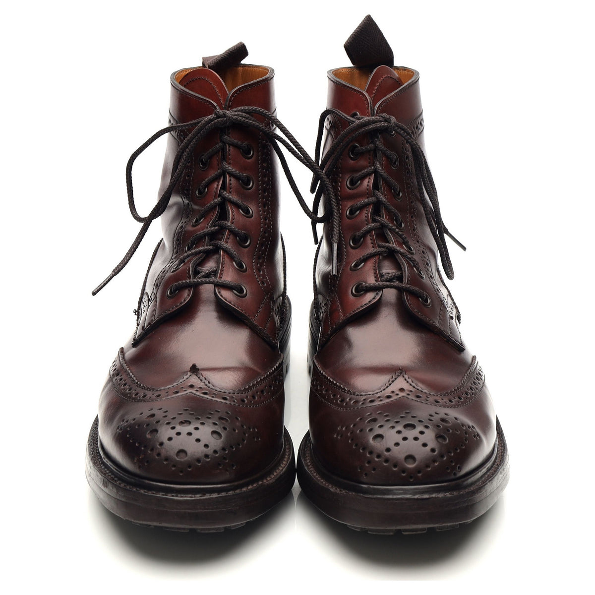 Women&#39;s &#39;Stephy&#39; Burgundy Cordovan Leather Brogue Boots UK 6.5