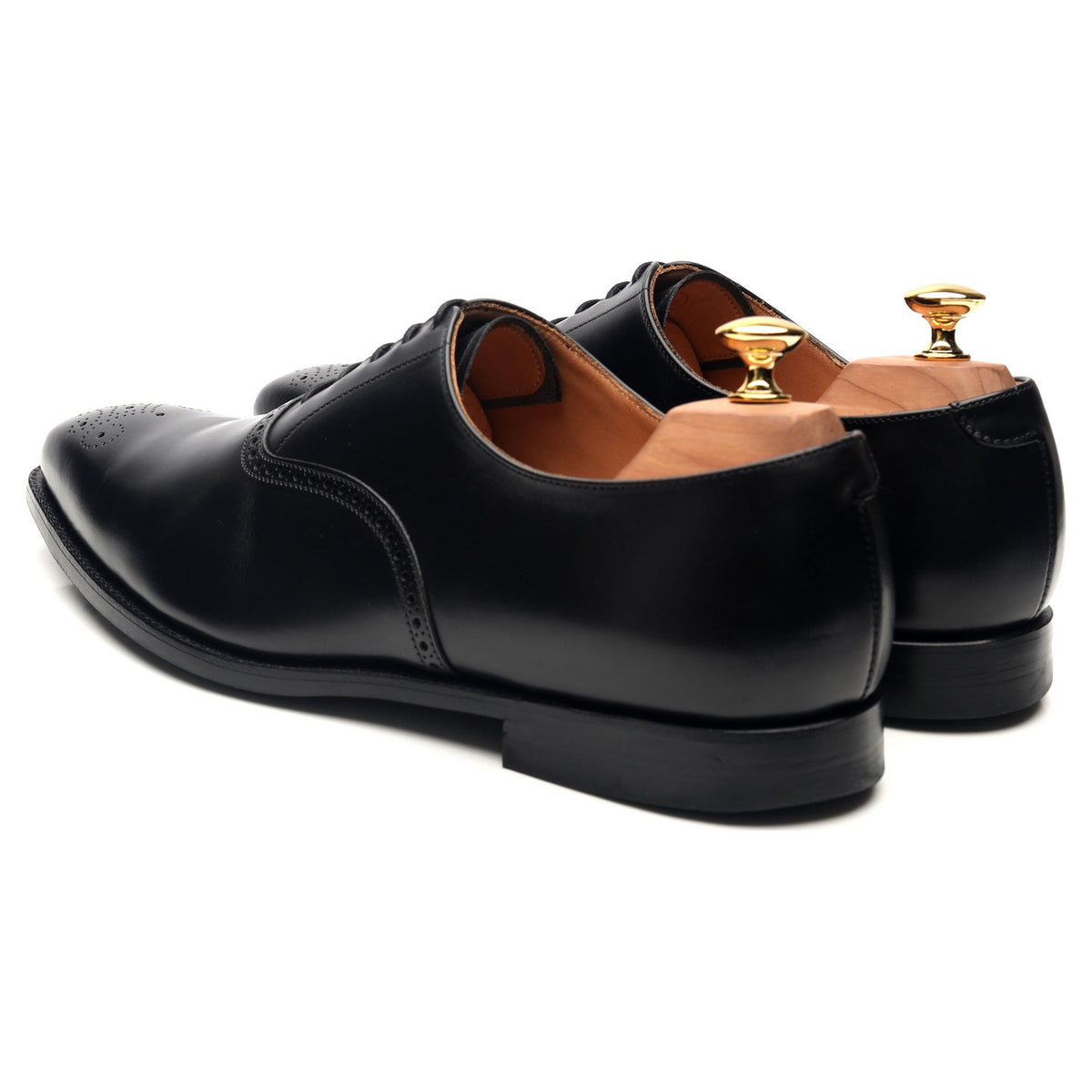 Edgware' Black Leather Oxford UK 10 E - Abbot's Shoes