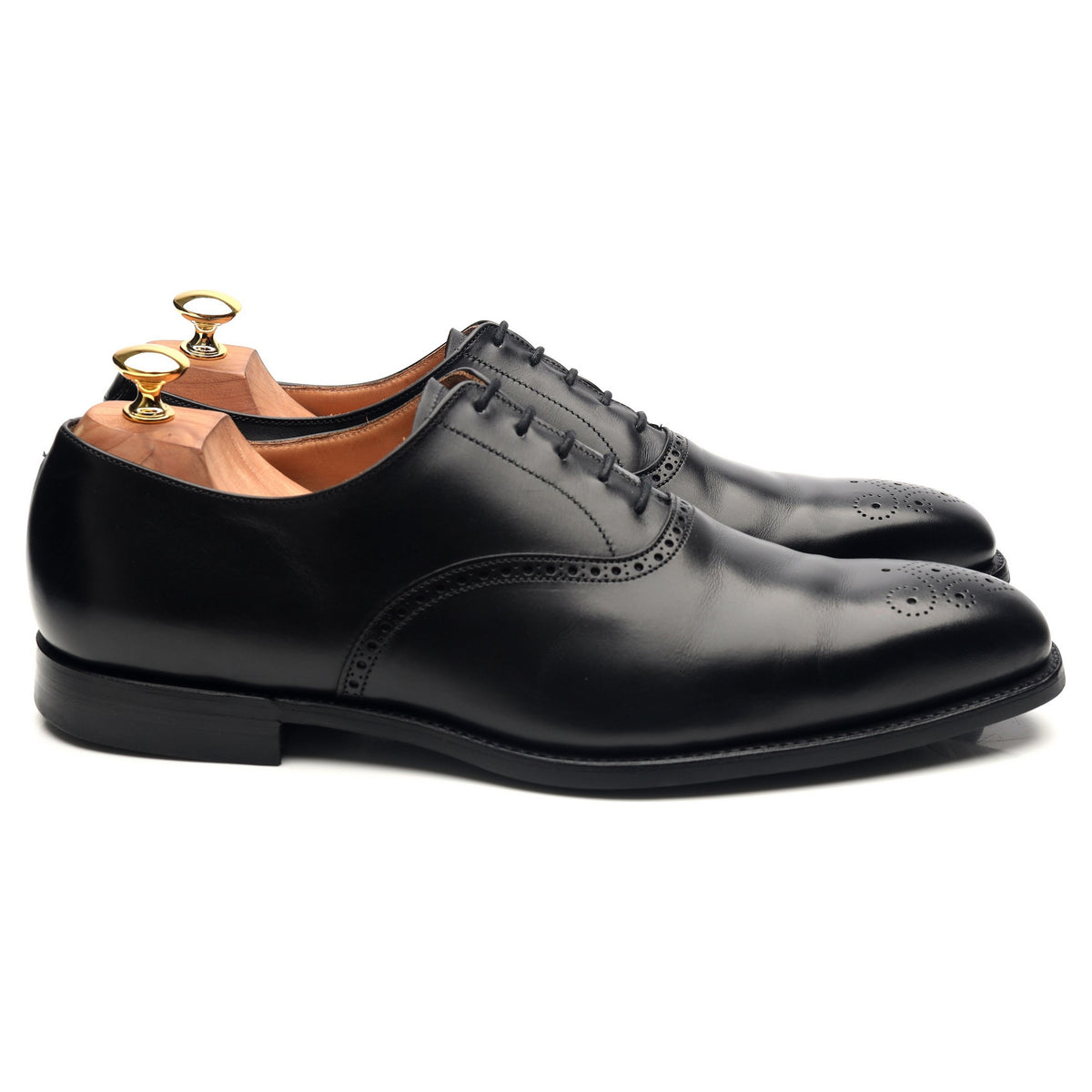 Edgware' Black Leather Oxford UK 10 E - Abbot's Shoes