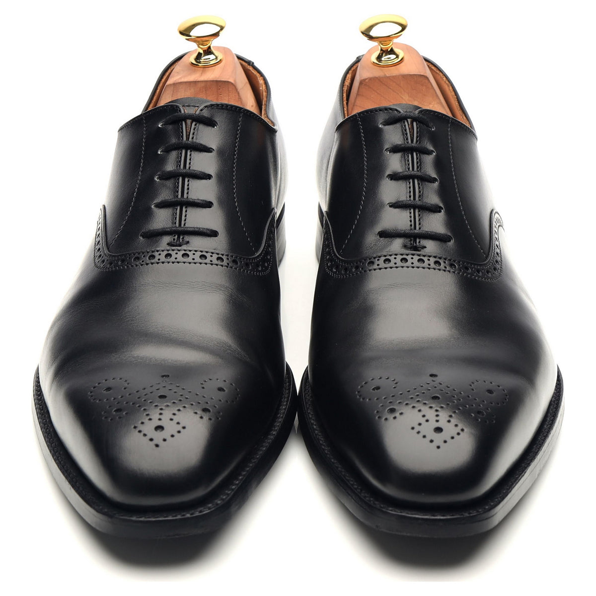 Edgware' Black Leather Oxford UK 10 E - Abbot's Shoes