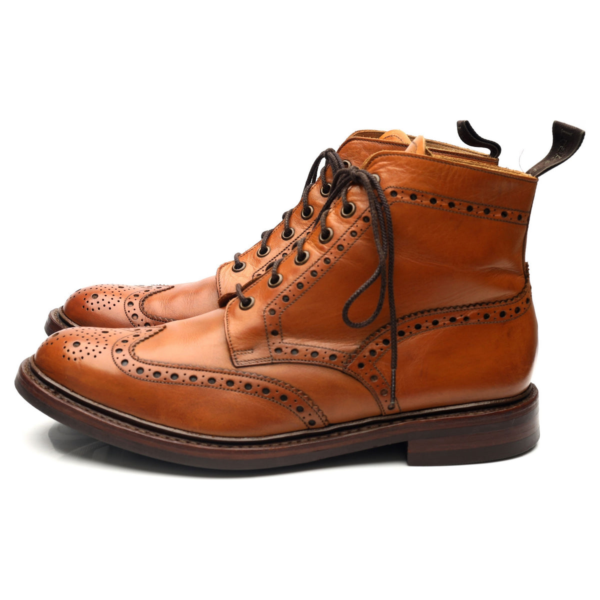 1880 &#39;Bedale&#39; Tan Brown Brogue Boots UK 10 G