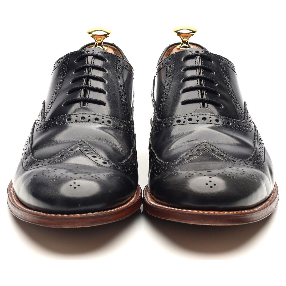 &#39;Dylan&#39; Black Leather Brogues UK 9.5 F